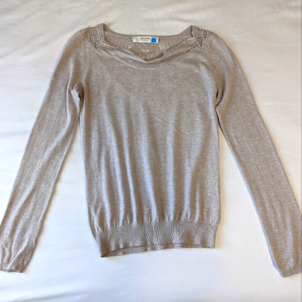 Sparrow Long Sleeve Top Greige Size Small